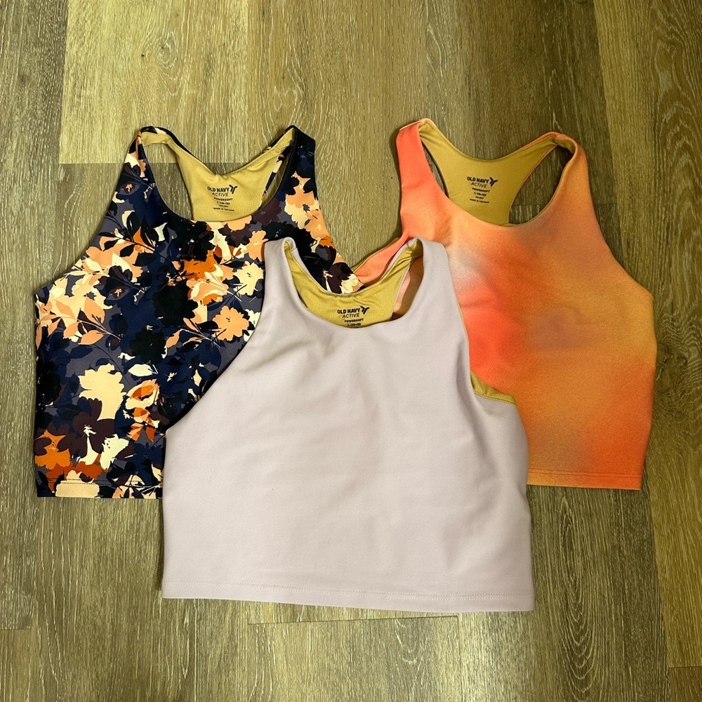 Vibrant Girl’s Racerback Tank Tops - Set of 3